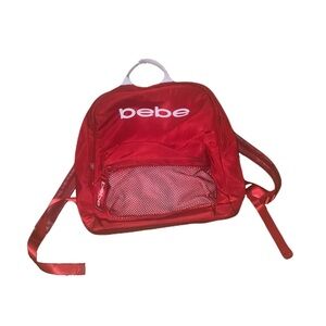bebe Red Mini Backpack with Front Mesh Pocket